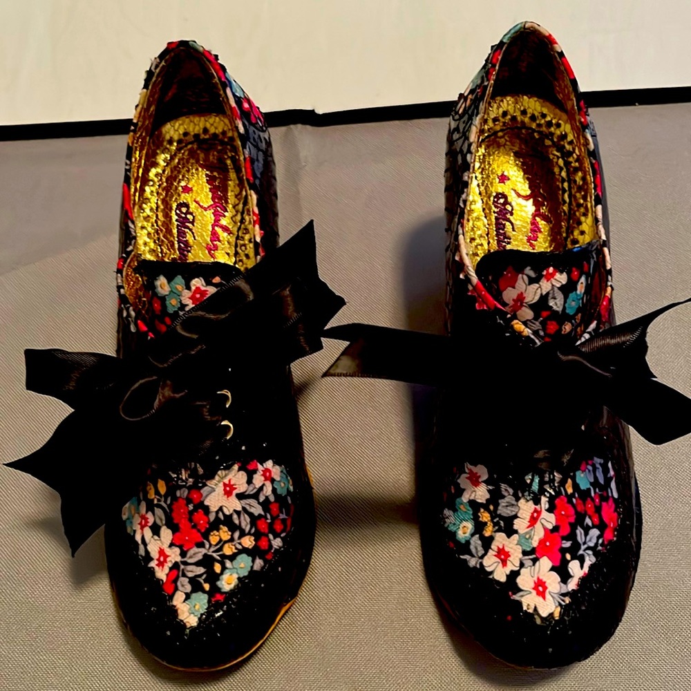 Irregular Choice Black Floral Heels